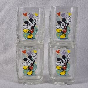 McDonald’s Collectible Glass Cup Millennium 2000 – Walt Disney Mickey Mouse × 4